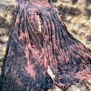 Angel Tie-Dye Jumpsuit - Pink and Black